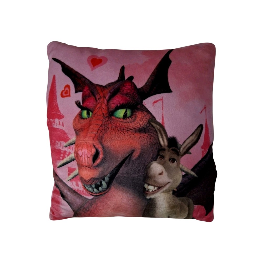 SHREK Elizabeth the Dragoness & Donkey DreamWorks Plush‎ Pillow  14 Inches
